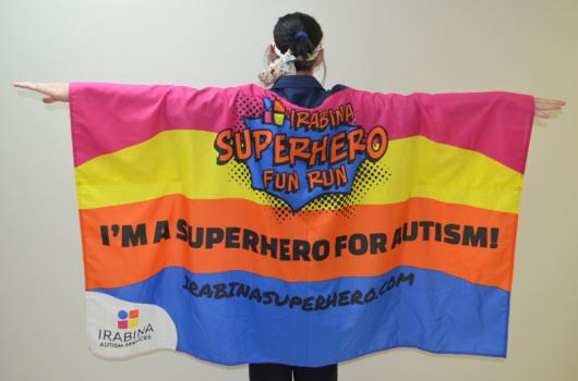 Autism awareness cape flag