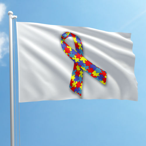 Autism awareness flags