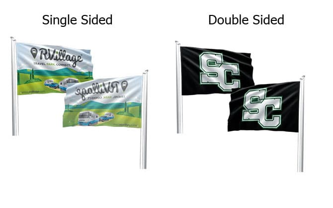 Single sided and double sided flags